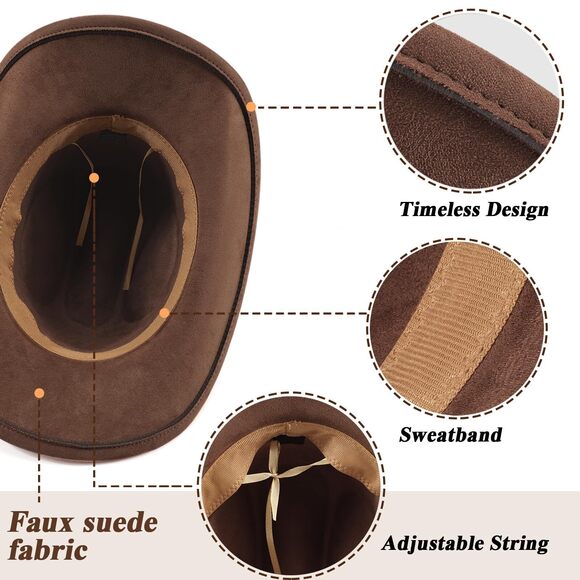3752 Cowboy Hat For Women And Men Wide Brim Western Cowgirl main image 4